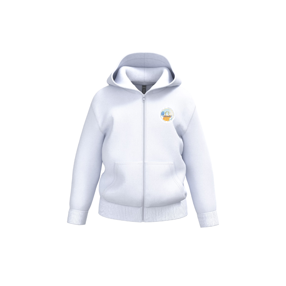 Felpa in materiale riciclato con zip e cappuccio bambino