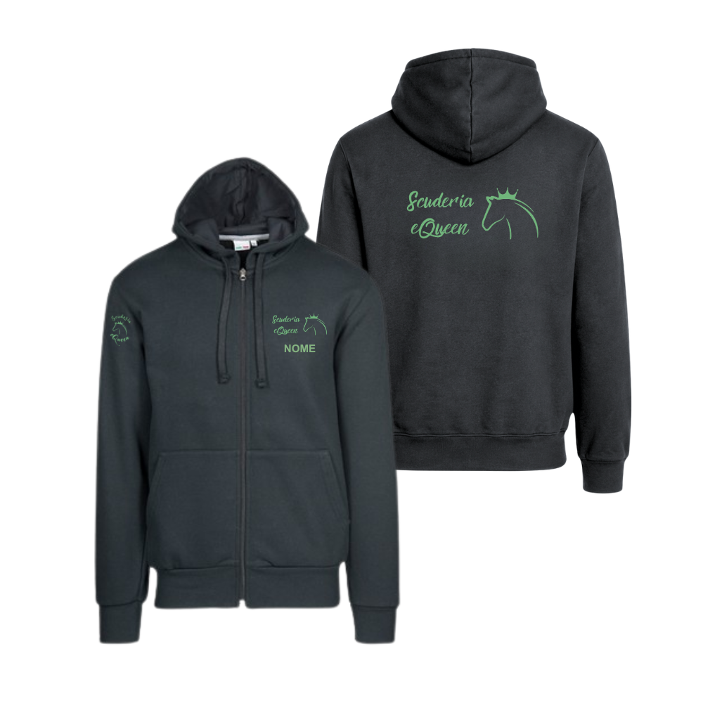 Felpa adulto cappuccio zip lunga