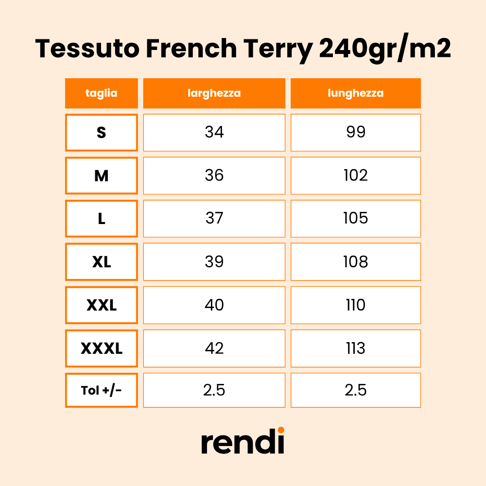 Pantalone adulto Tessuto French Terry 240gr/m2