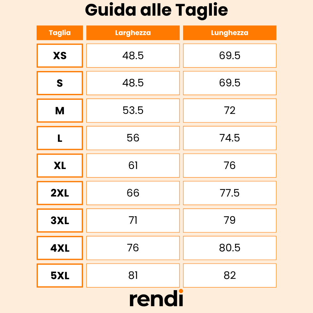 Guida alle Taglie Valueweight Maglia G/C-M/L 100% Cot. 165 gr/m2