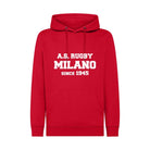 Felpa con cappuccio rossa Rugby Milano
