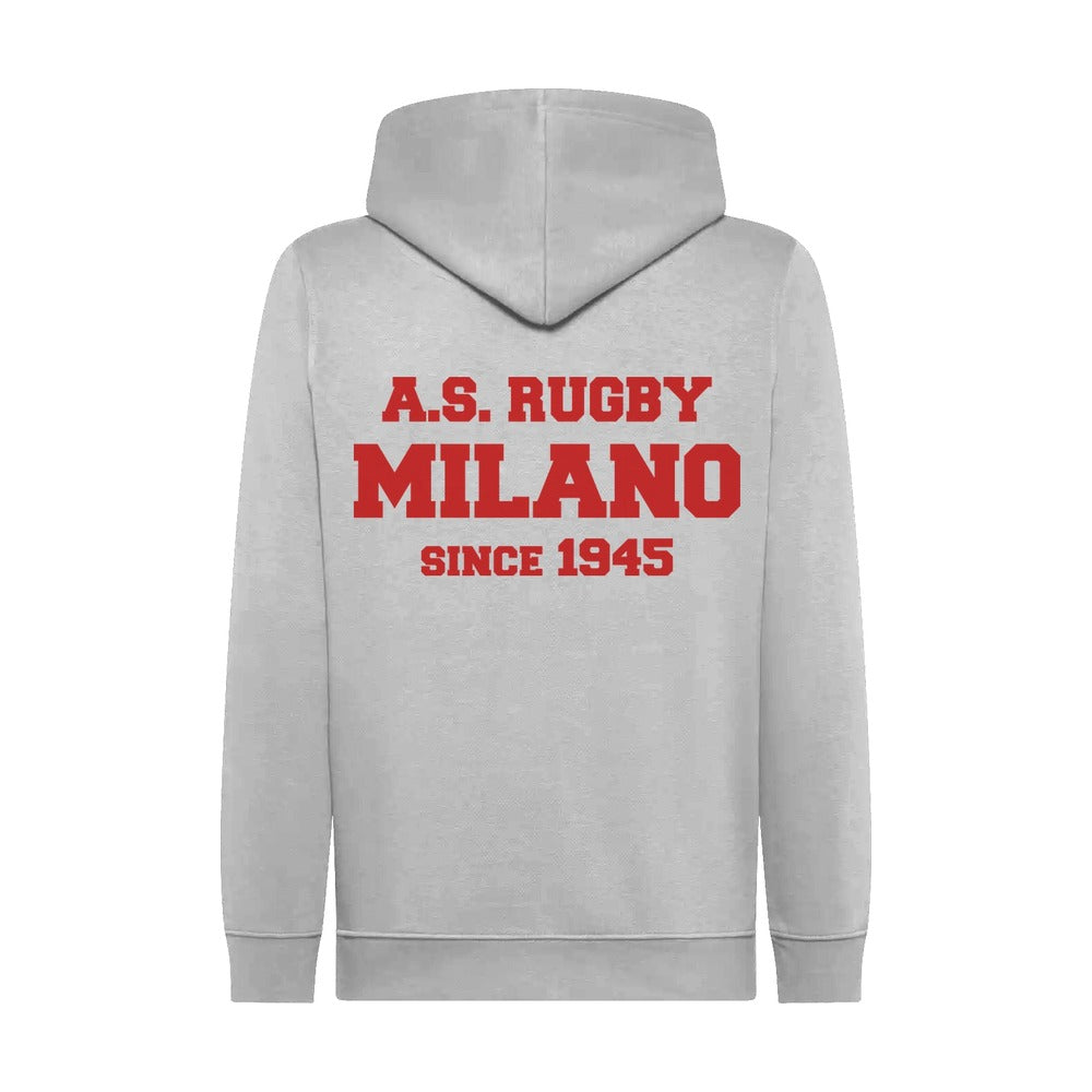 Felpa con zip grigia Rugby Milano