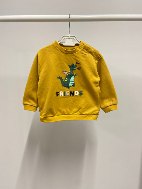 Felpa Gialla Bimbi "Dragon Fun"