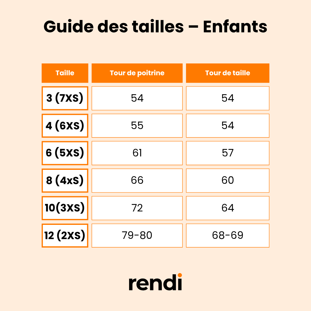 Guide des tailles enfants – Sweat Gala