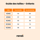 Guide des tailles enfants – Pantalon Cannes II