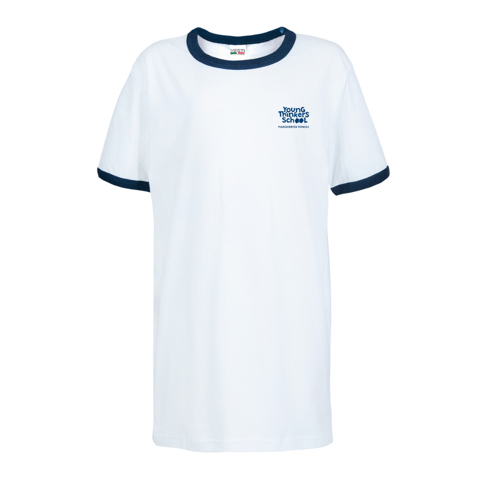 YTS - T-shirt manica corta con bordo blu
