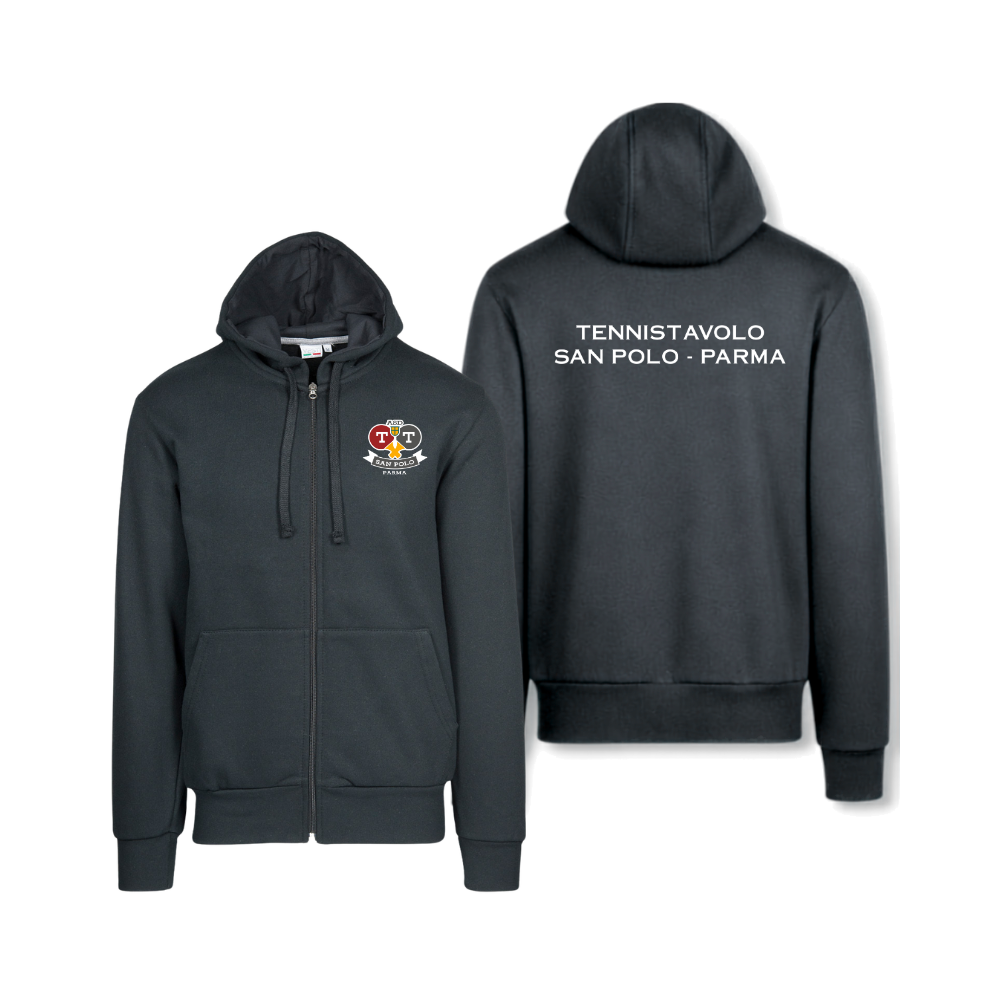 Felpa adulto cappuccio zip lunga