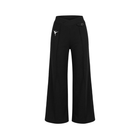 Pantalone palazzo non garzato con vita alta incrociata