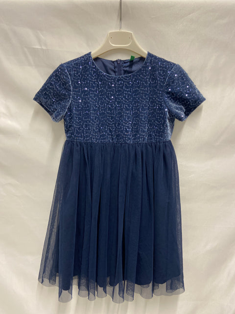 Robe de soirée bleue à paillettes