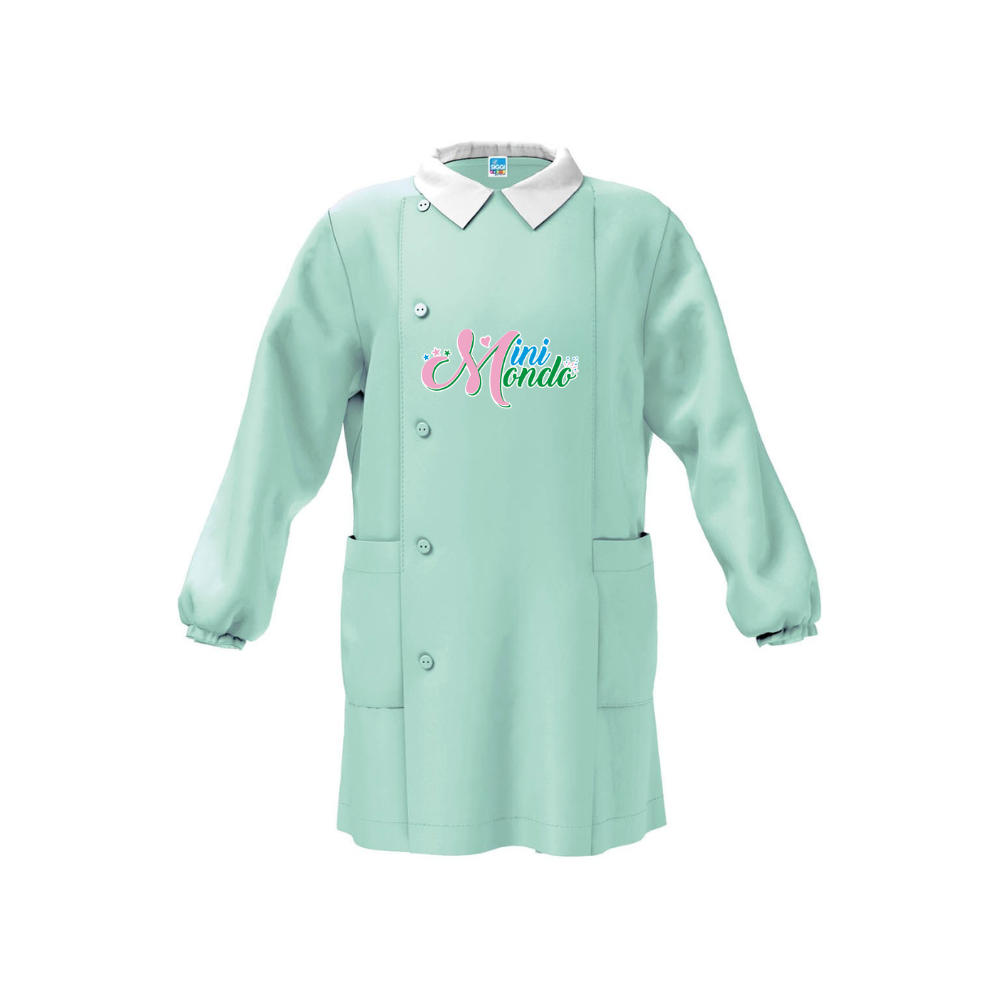 Tablier enfant - boutons latéraux VERT - école mini monde