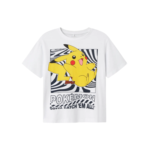 Name it T-shirt à manches courtes Pokémon Pikachu blanc