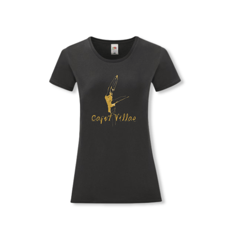 T-shirt femme - manches courtes - noir - caput villae danza