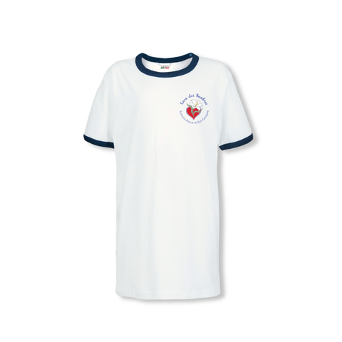 T-shirt manches courtes avec bord bleu