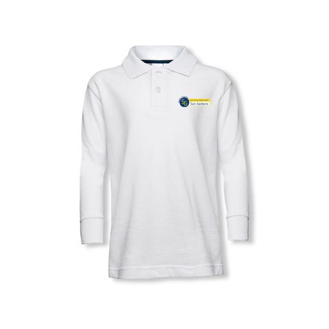 Polo enfant - manches longues - blanche - Istituto Paritario San Gaetano