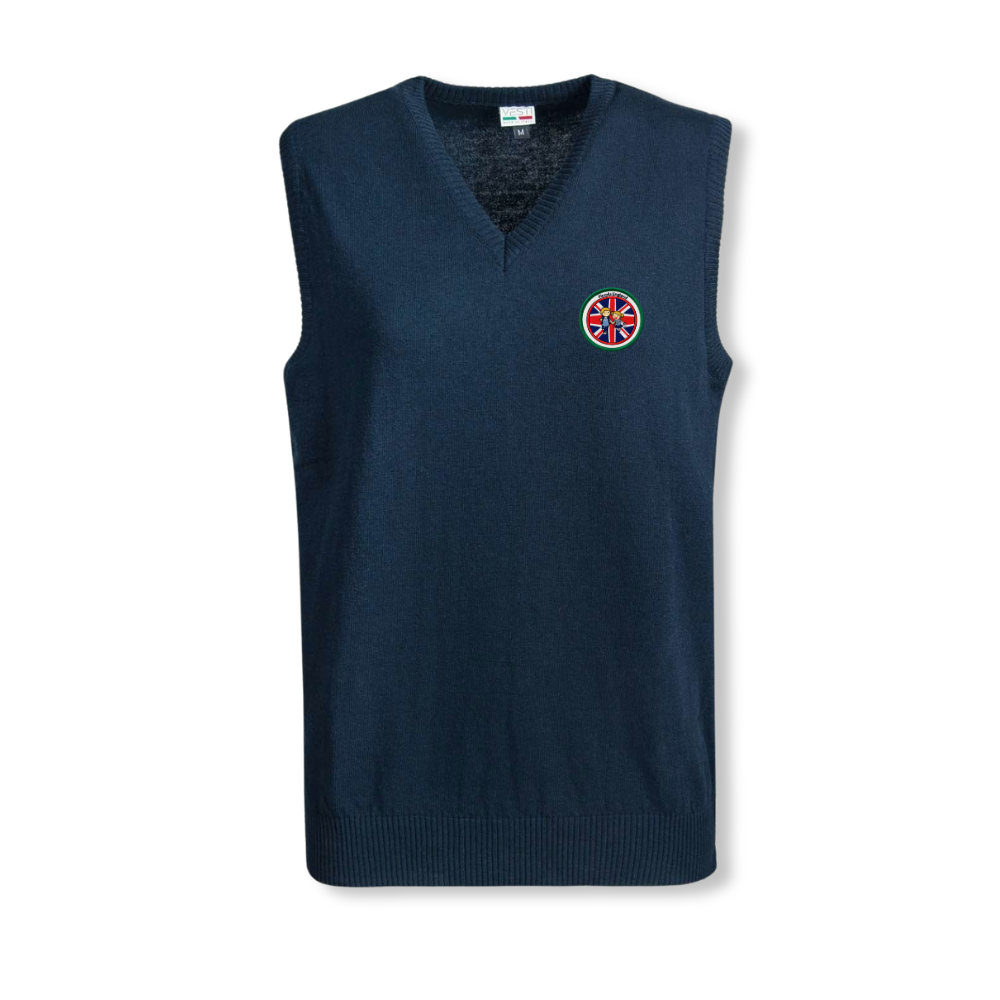 Pullover gilet eco bambino/a collo v-Piccola England