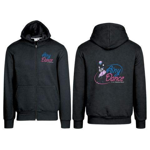 Sweat zippé à capuche Noir AnyDance