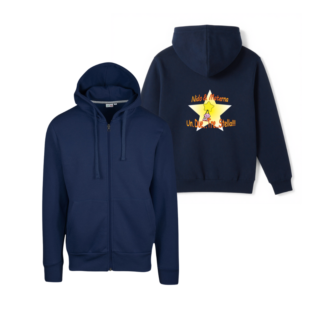 Felpa con cappuccio zip lunga Adulto