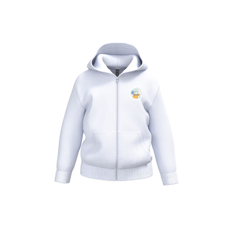 Felpa in materiale riciclato con zip e cappuccio bambino