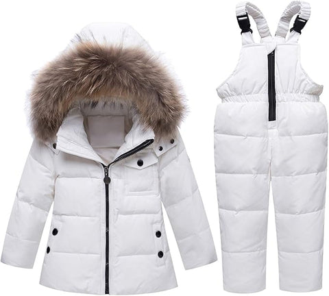 Combinaison de ski unisexe pour enfants, 2 pièces, veste à capuche et pantalon, pour les 1 à 5 ans