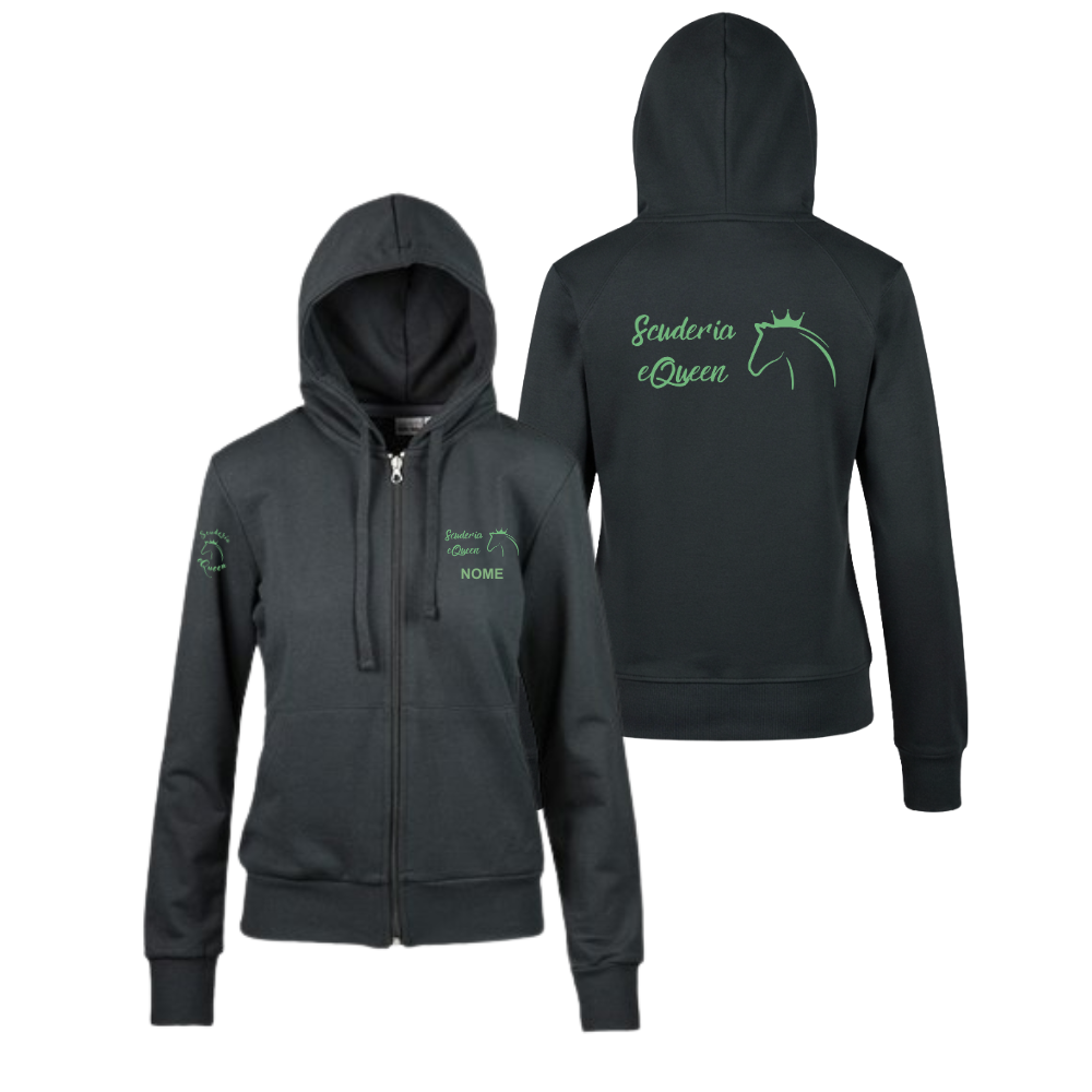 Felpa con cappuccio zip lunga Adulto