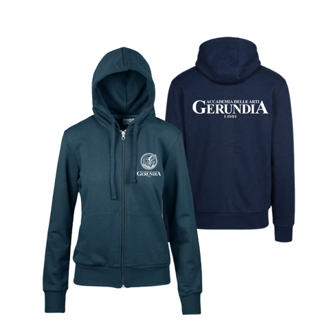 Felpa con cappuccio zip lunga Donna
