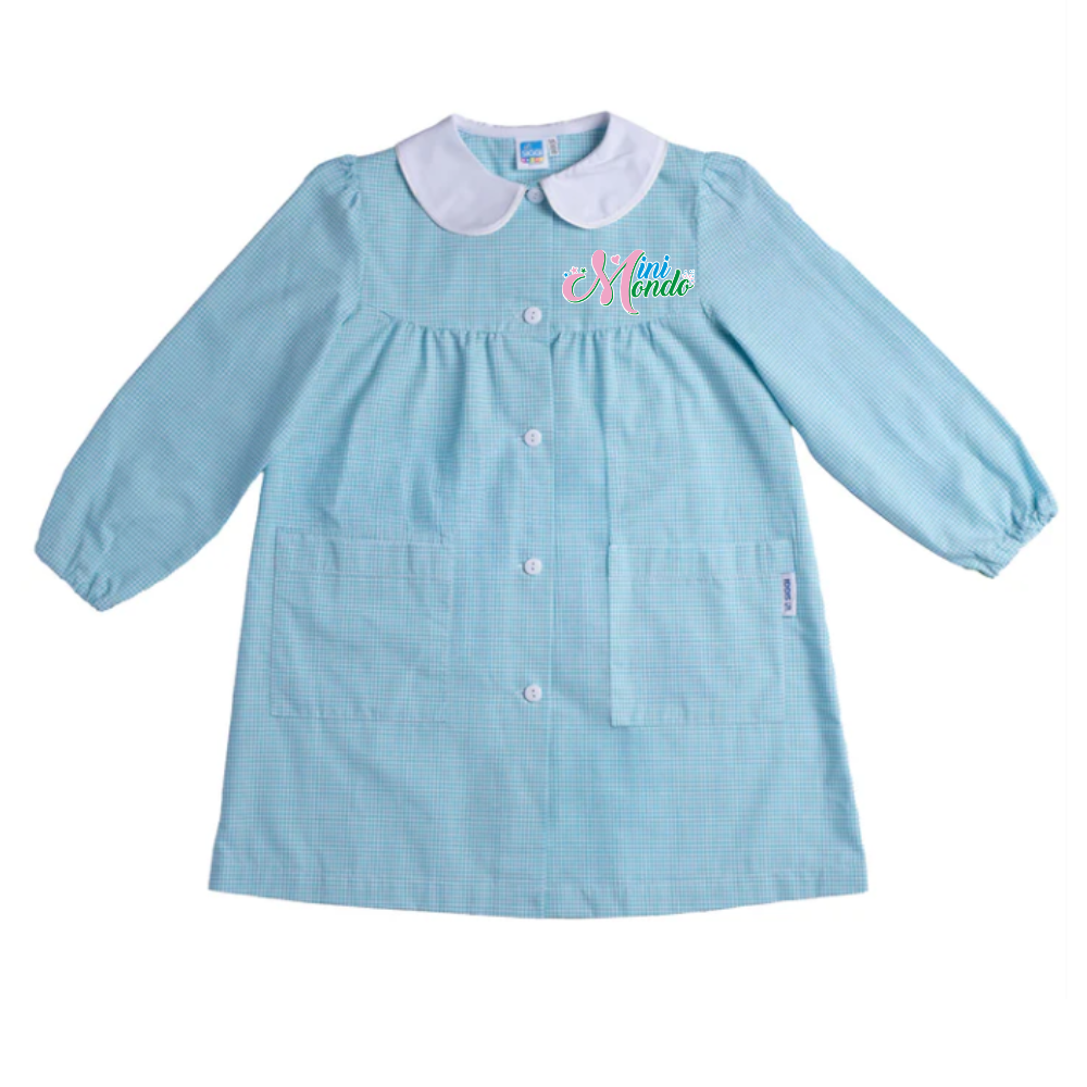 Tablier enfant - boutons latéraux VERT - école mini monde