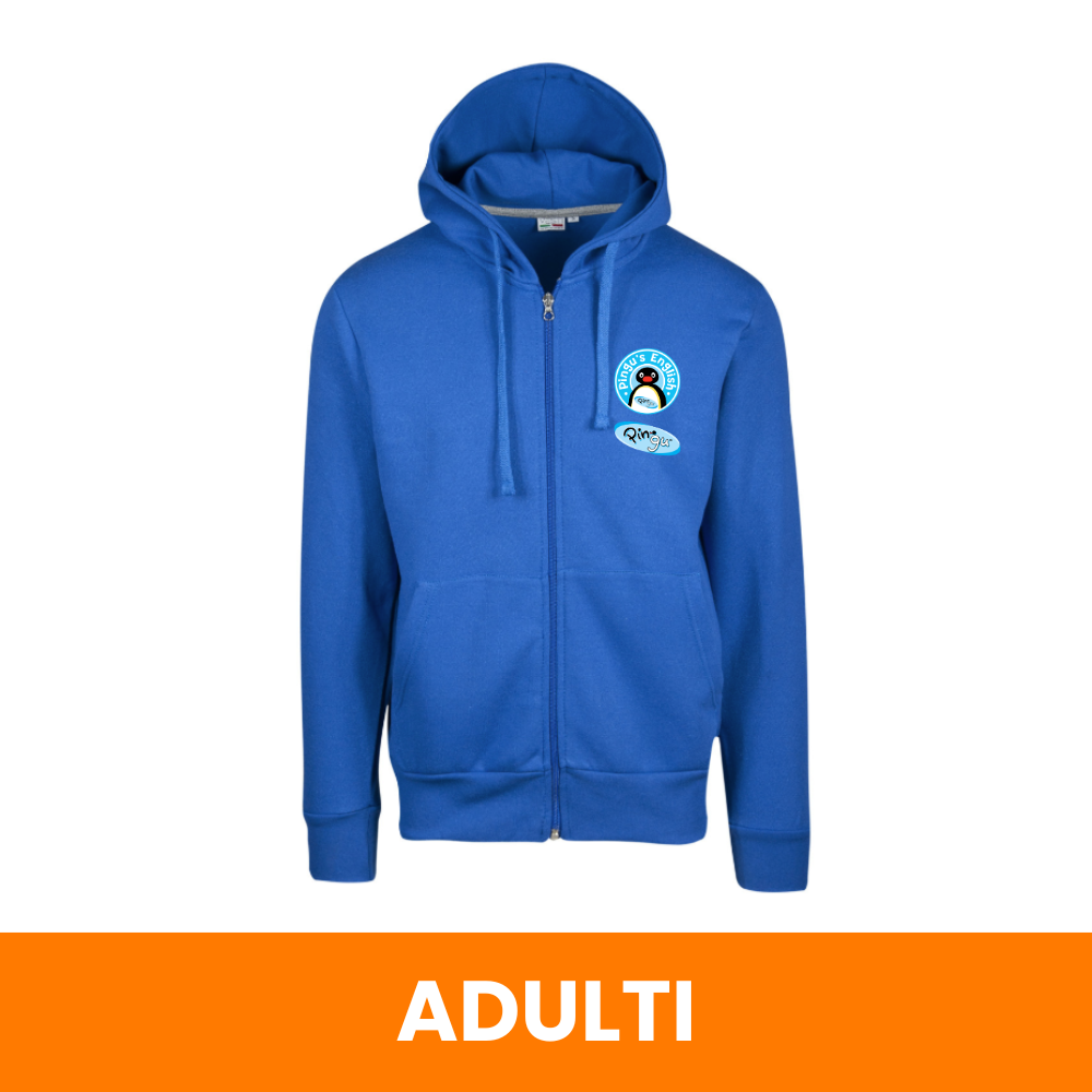 Felpa cappuccio zip lunga Adulto- Pingu's English Kindergarten