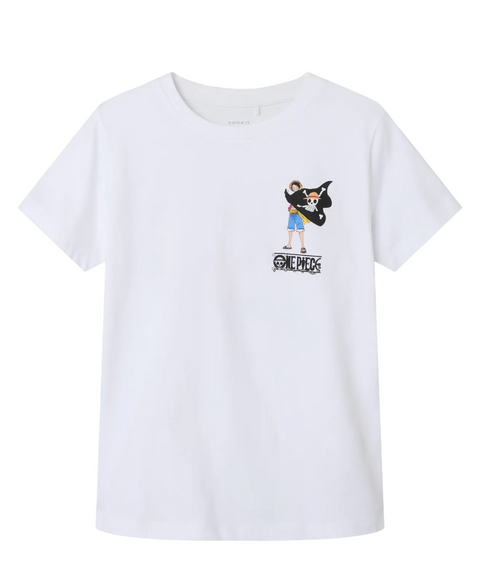 One Piece Monkey D. Luffy Straw Hat Crew Maglietta maniche corte-Bianco