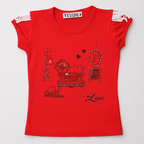 Short-sleeved T-shirt - Girls - 90-95 | 2 years