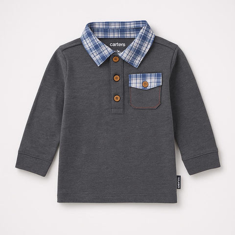 Long-sleeved polo shirt - Boys - 78 - 83 | 1 year