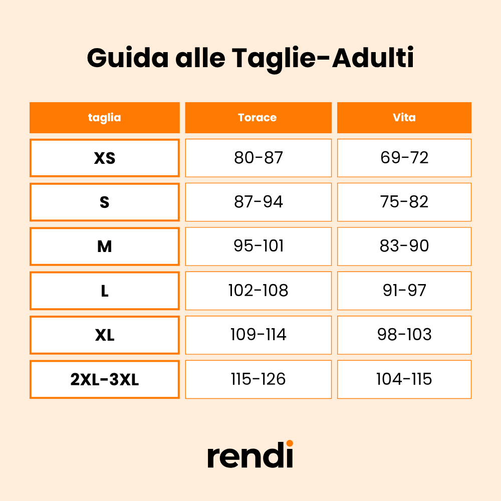 Guida alle Taglie Maglia tecnica - COMBI manica corta