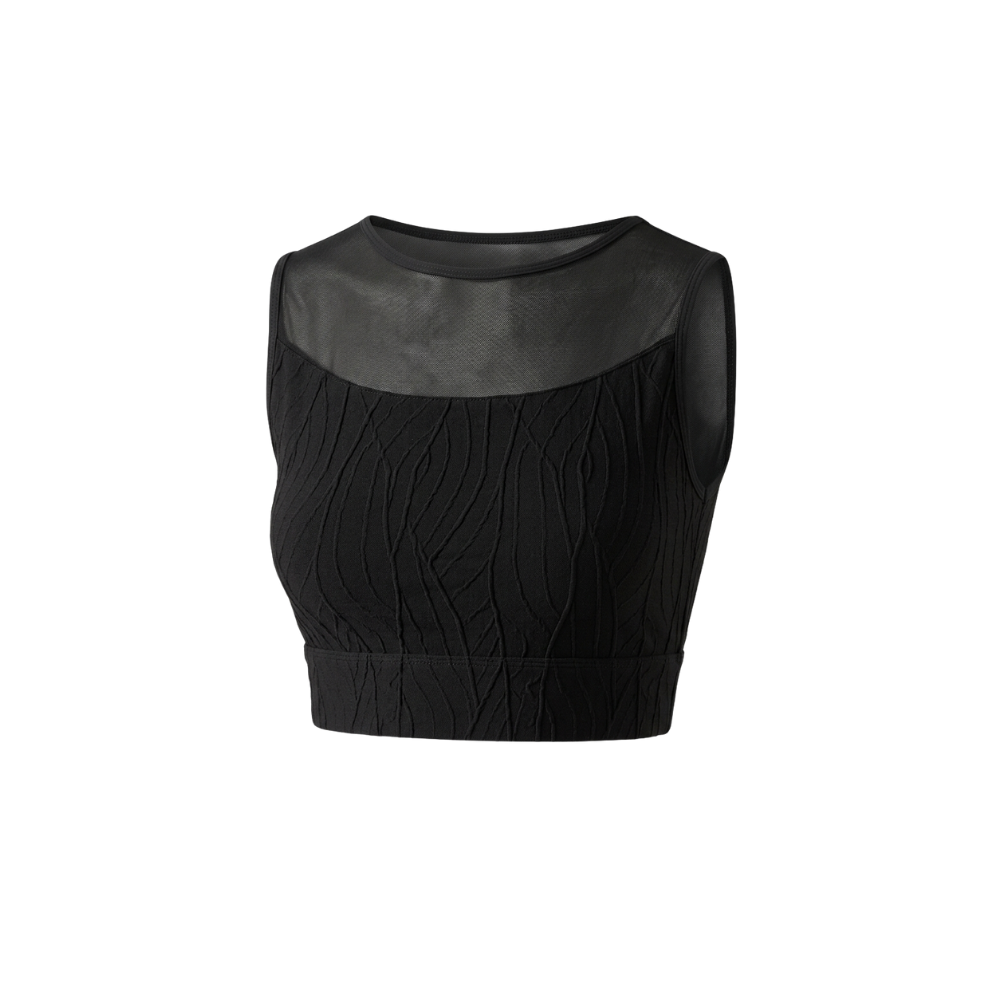 Top - senza maniche - Nero